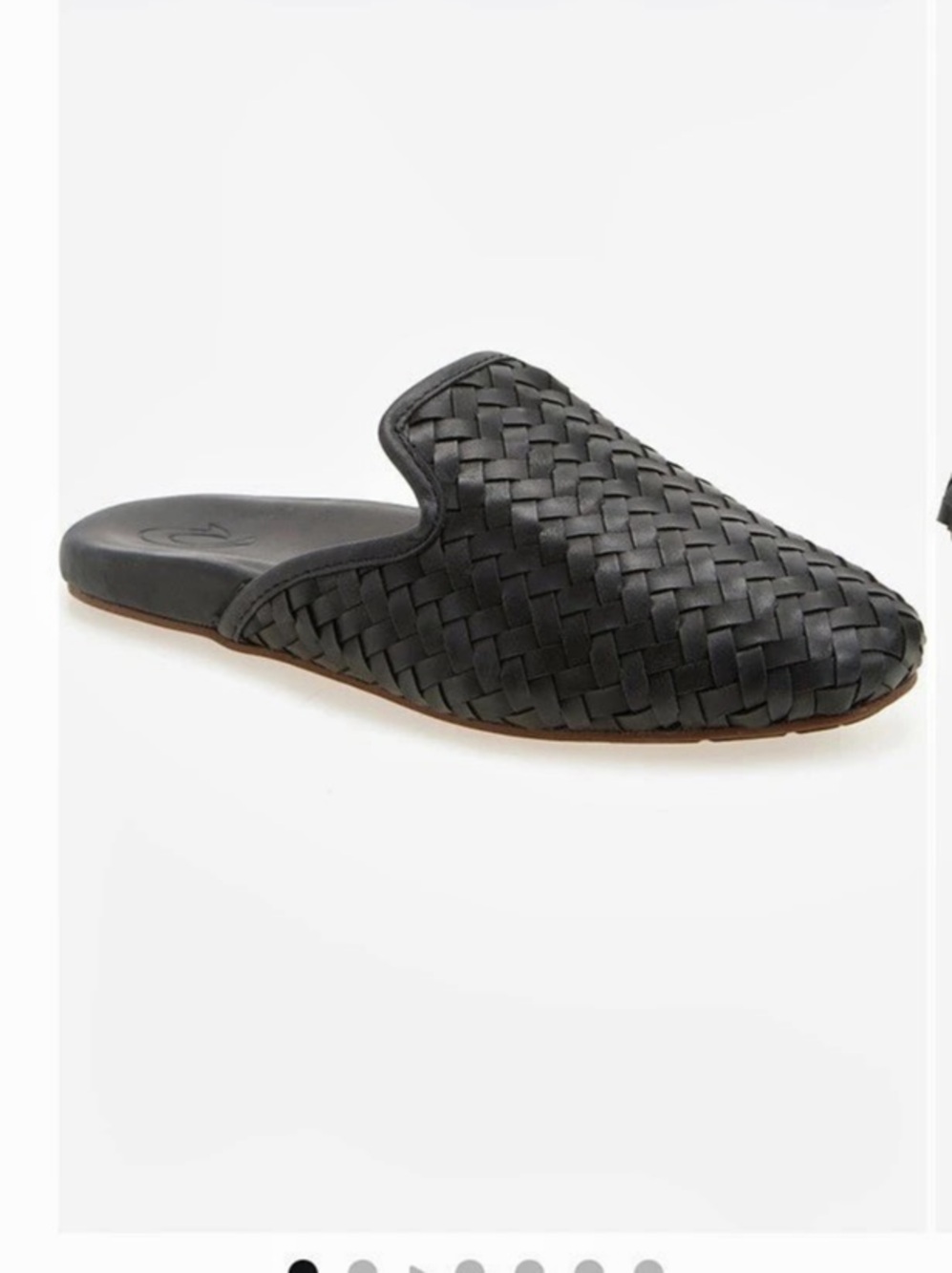 Olukai Mi'i Mule Woven Leather Mules Black US 9.5 B